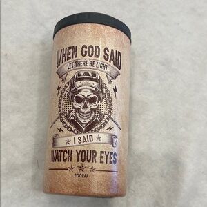 Brown Skull welder themed can bottle cooler holder new let there be light new